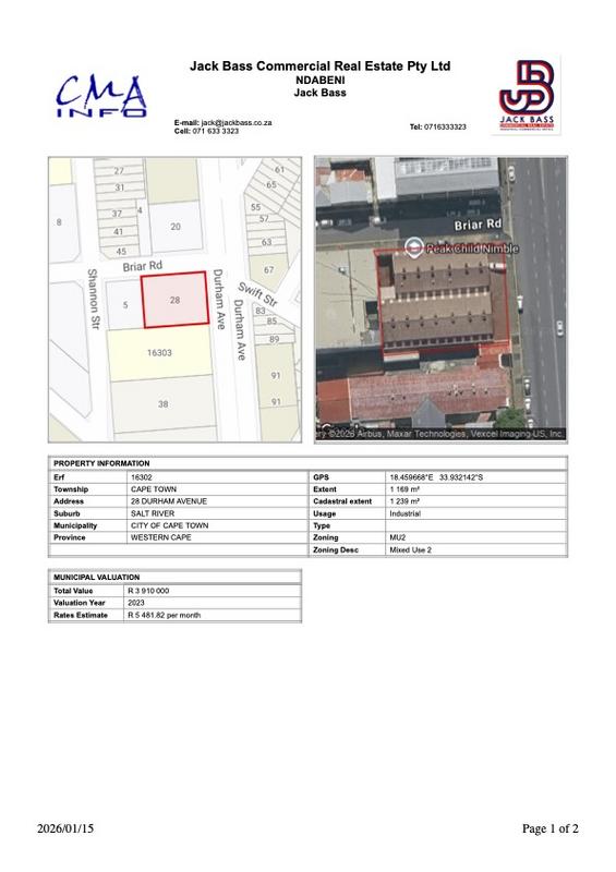Commercial Property for Sale in Salt River Western Cape